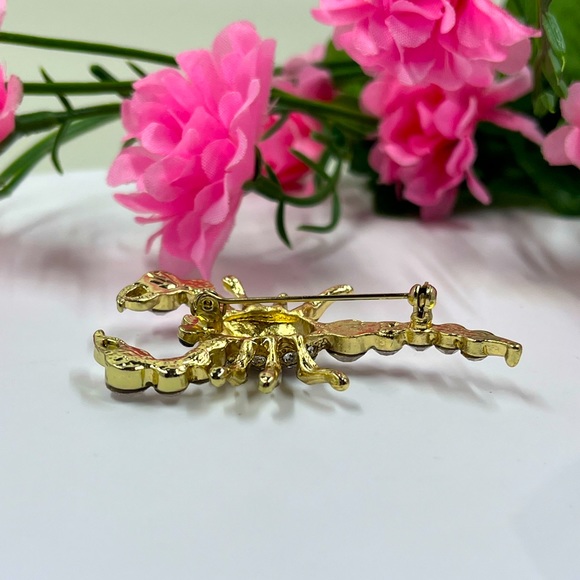 Crystal Bling Scorpion Vintage Y2K Era Brooch - Picture 4 of 6
